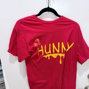 Disney Red Tee with Yellow 'HUNNY' Design